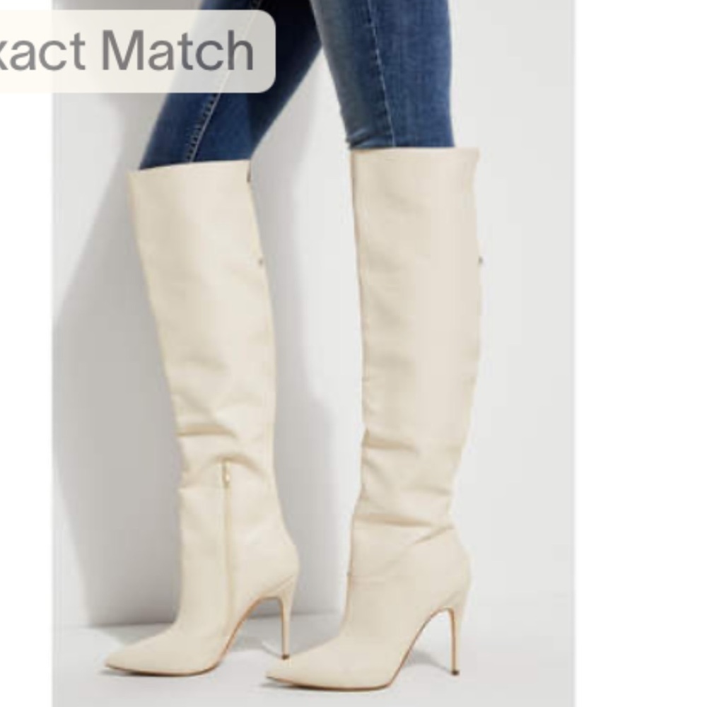 Orianna Pointed Over-The-Knee Boot white